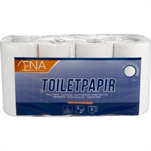 Toiletpapir, ENA, 3-lags, 18m x 9,5cm, hvid, 100% nyfiber 64 ruller/kolli