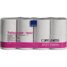 Toiletpapir, neutral, 2-lags 50m x 9,6cm hvid, 56 ruller/krt